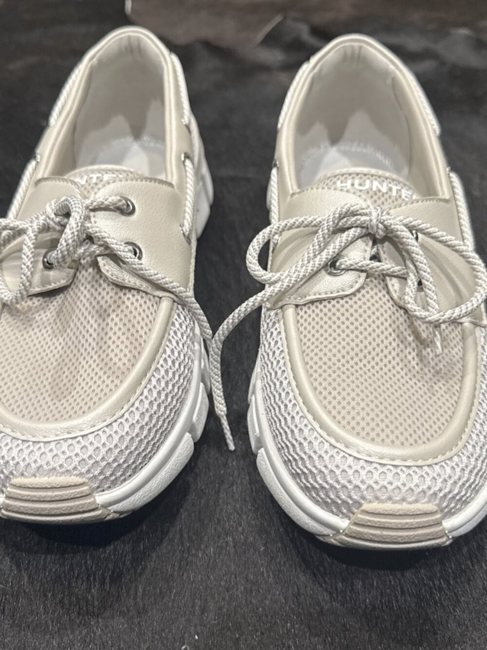 Hunter Sasa Boat Mesh Boat Shoes Water Repellent Gray Women's 9.5 No Inserts